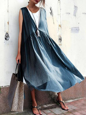 Loose Casual Big Swing V-neck Dress