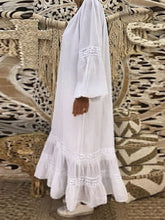 Load image into Gallery viewer, Long Sleeve Ruffled Cotton and Linen Dress