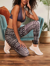 Load image into Gallery viewer, High Waist Hip Geometric Print Yoga Tights