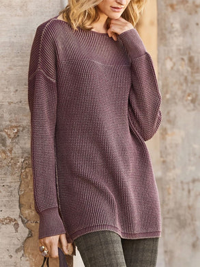 Fashion Solid Color Long Sleeve Top