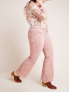 Plus Size High-Rise Bootcut Corduroy Pants