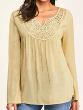 Load image into Gallery viewer, Loose Casual Lace Panel Long Sleeve Top