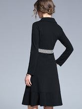 Load image into Gallery viewer, Fishtail Slim High Waist Black Dress