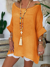 Load image into Gallery viewer, Round Neck Cotton Linen Top