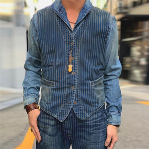 Fashion Men'S Striped Print Slim Vests