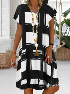 Printed Short Sleeve Dress