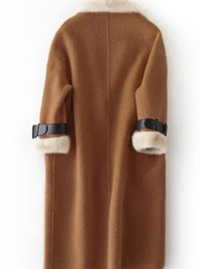 Long Woolen Pocket Warm Coat