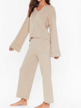 Load image into Gallery viewer, Hooded Solid Color Loose Casual Knit Two-Piece Suit