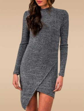 Crew Neck Casual Knitting Dresses