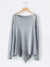 Load image into Gallery viewer, Boat Neck Casual Asymmetric Knit Sweater