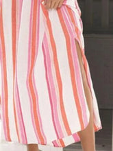Load image into Gallery viewer, Striped Long Sleeve Casual Shirt Dress