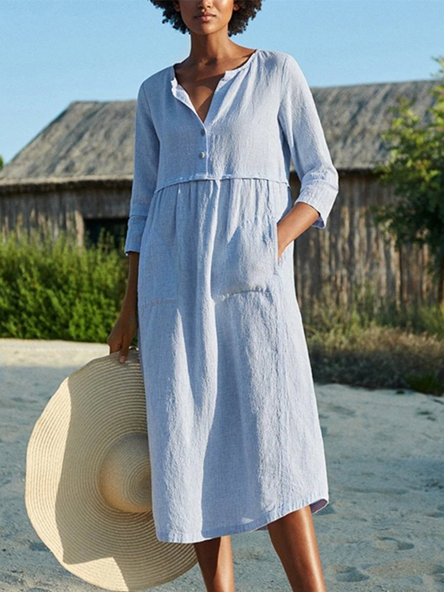 Cotton and Linen Casual Dress