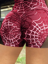 Load image into Gallery viewer, Sexy Spider-print Mesh Gauze Yoga Shorts