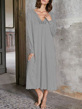 Load image into Gallery viewer, Beach Loose Long-Sleeved V-Neck Casual Dress