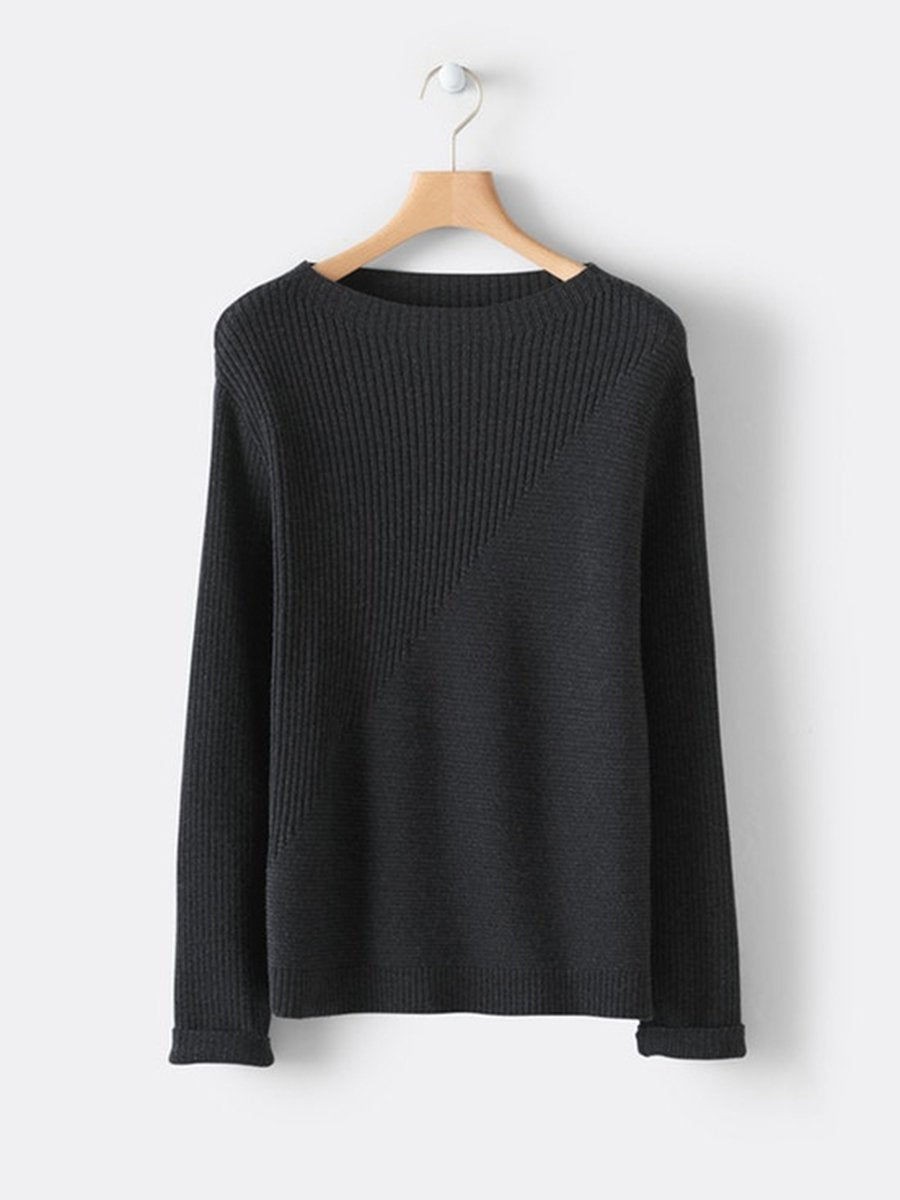 Boat Neck Casual Knitted Sweater