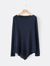 Load image into Gallery viewer, Boat Neck Casual Asymmetric Knit Sweater