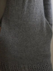 Long Sleeve Solid Round Neck Casual Pockets Sweater