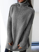 Load image into Gallery viewer, Turtleneck Knitted Long Sleeve Plus Size Sweaters