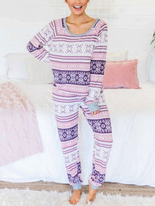 Sweet Dream Purple Casual Pullover Loose Pants Set