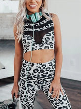 Load image into Gallery viewer, Sexy Back Leopard Print Sport Suit