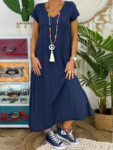 Loose Casual V-Neck Comfortable Soft Maxi Dress