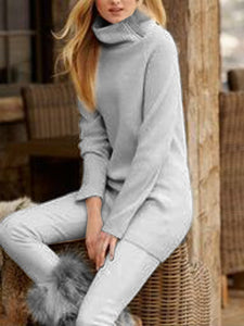 Pure Color Turtleneck Warm Suit