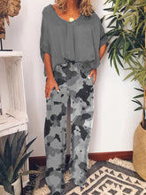 Load image into Gallery viewer, Fashionable Casual Loose Top Pants Camouflage Print Suit