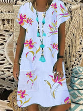 Load image into Gallery viewer, Floral Print Short Sleeve Dress