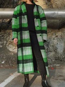 Winter Vintage Plaid Long Sleeve Jacket