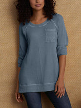 Load image into Gallery viewer, Casual Solid Color Pocket Long Sleeve T-Shirt