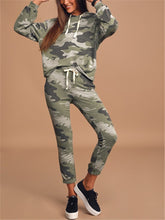 Load image into Gallery viewer, Fashion Casual Loose Hooded Top Pants Camouflage Suit