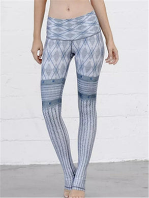 Vintage Diamond Print Skinny Yoga Pants