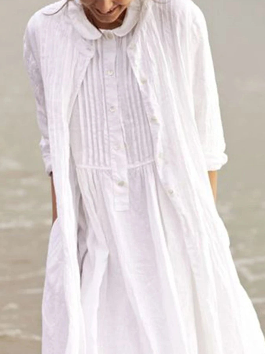 Cotton and Linen Casual Long Dress