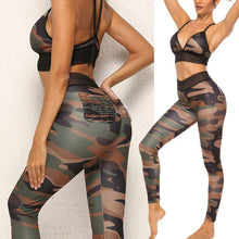 Load image into Gallery viewer, Sexy Camouflage Print Yoga Sports Two-piece Set