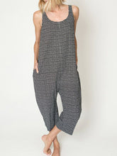 Load image into Gallery viewer, Loose Sleeveless Round Neck Plaid Print Jumpsuit