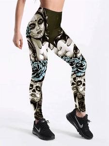 Sexy Grumpy Print Skinny Hip Yoga Pants