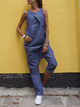 Load image into Gallery viewer, Women Sleeveless Denim Jumpsuit Loose Casual Jumpsuit  with Pockets