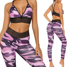 Load image into Gallery viewer, Sexy Camouflage Print Yoga Sports Two-piece Set