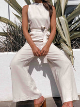 Load image into Gallery viewer, Wide Leg Straight High Waist Casual Jumpsuit