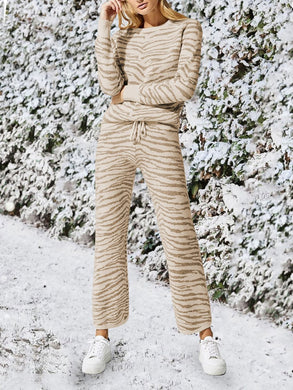 Loose Casual Top Pants Knitted Suit