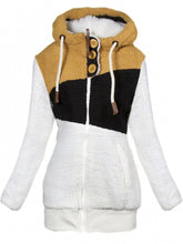 Load image into Gallery viewer, Casual Fashion Contrast Color Mosaic Hooded Coats