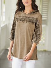 Load image into Gallery viewer, Casual Loose Lace Hooded Soft Tee Top