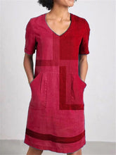 Load image into Gallery viewer, Casual Cotton Linen Contrast Loose Dresses