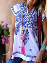 Load image into Gallery viewer, V Neck Sleeveless Floral Loose Blouse for Women