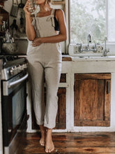 Load image into Gallery viewer, Linen Overalls Casual Jumpsuit with Pocket