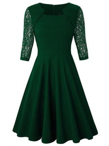 Square Floral Dress With Floral Skirt And Lace Dress