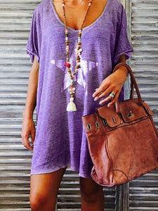 Casual Short Sleeve Round Neck Dresses