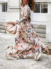 Load image into Gallery viewer, European and American Floral Dress Big Swing Skirt