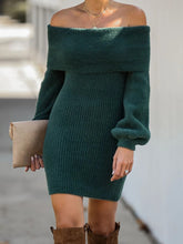 Load image into Gallery viewer, Solid Color Collar Sweater Mini Dress