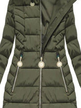 Load image into Gallery viewer, Long Slim Army Green Hooded Jacket